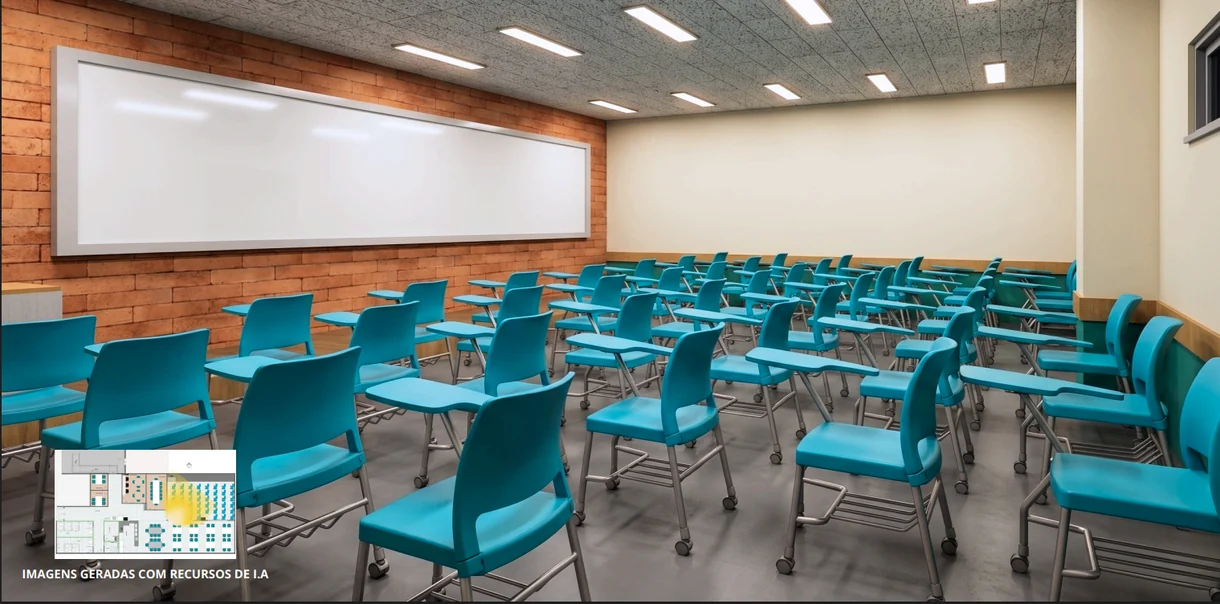 Projeção de sala de aula do Interação